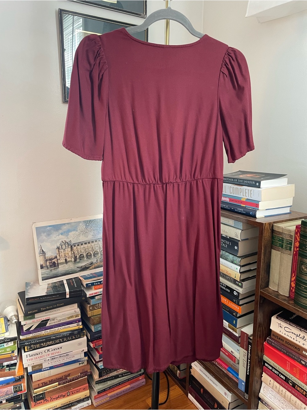 Old Navy Burgundy Button-Front Mini Dress - Picture 4 of 7